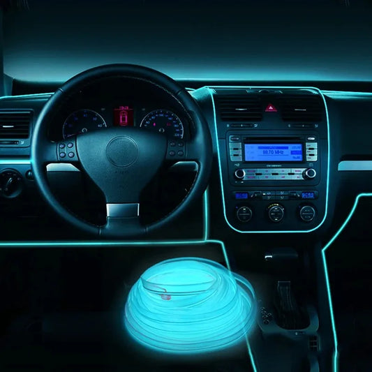 Decorative LED Lamp for Car Interior, 1M/3M/5M, EL Wiring, Neon Strip for DIY Automotive, Flexible Ambient Light, Party Ambiance Diode