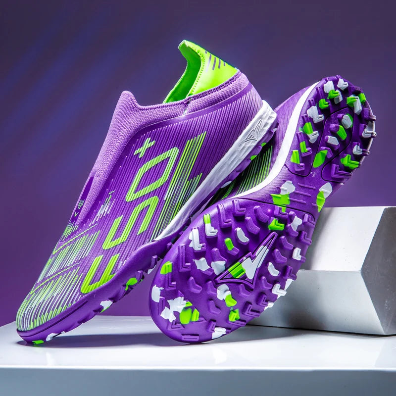 Chaussures de Football FG Homme Cuir Verni Basses — Crampons Longs, Professionnel Pelouse EU 31–48