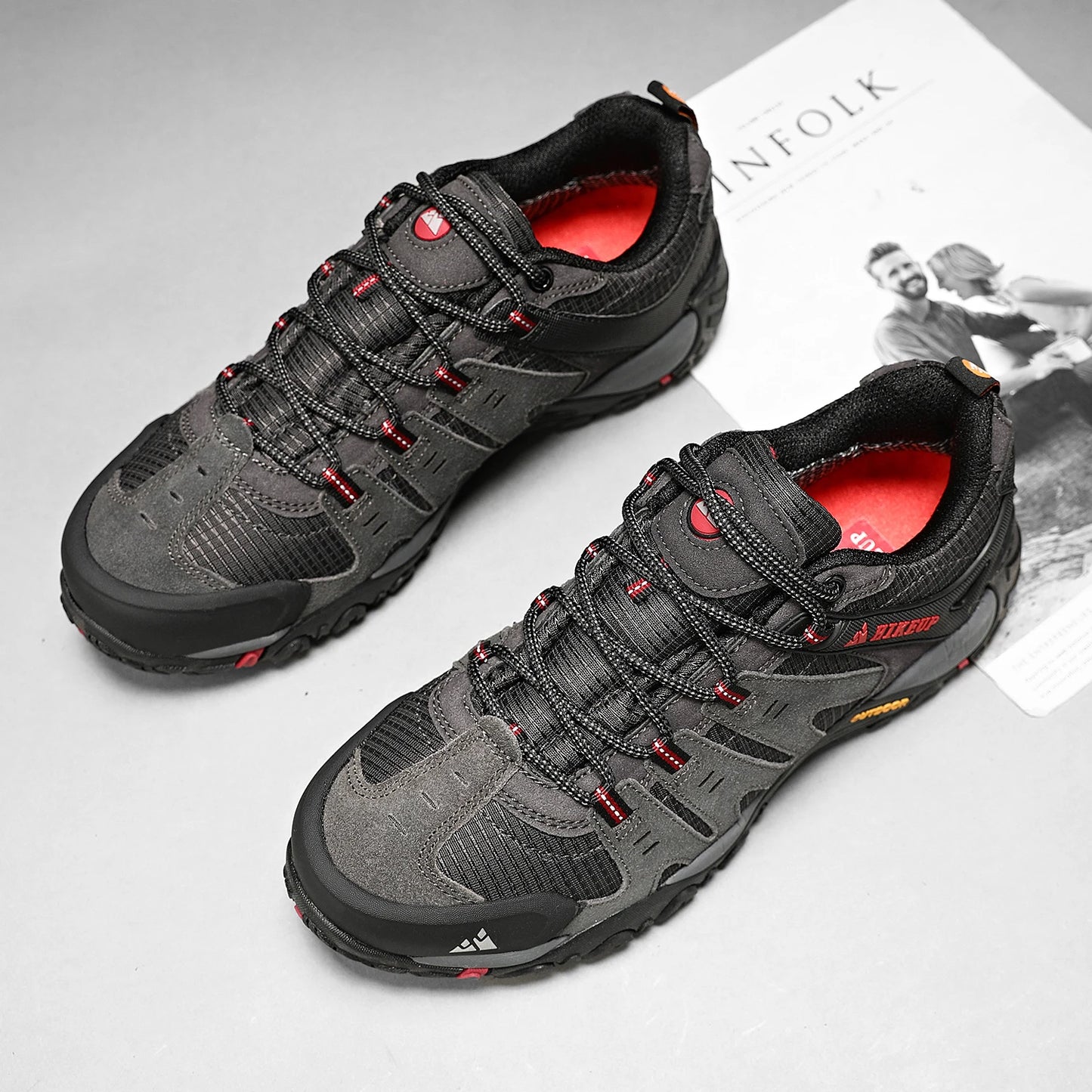 HIKEUP chaussures de randonnée pour hommes chaussures d'extérieur en daim et cuir résistant à l'usure hommes Trekking marche chasse baskets tactiques