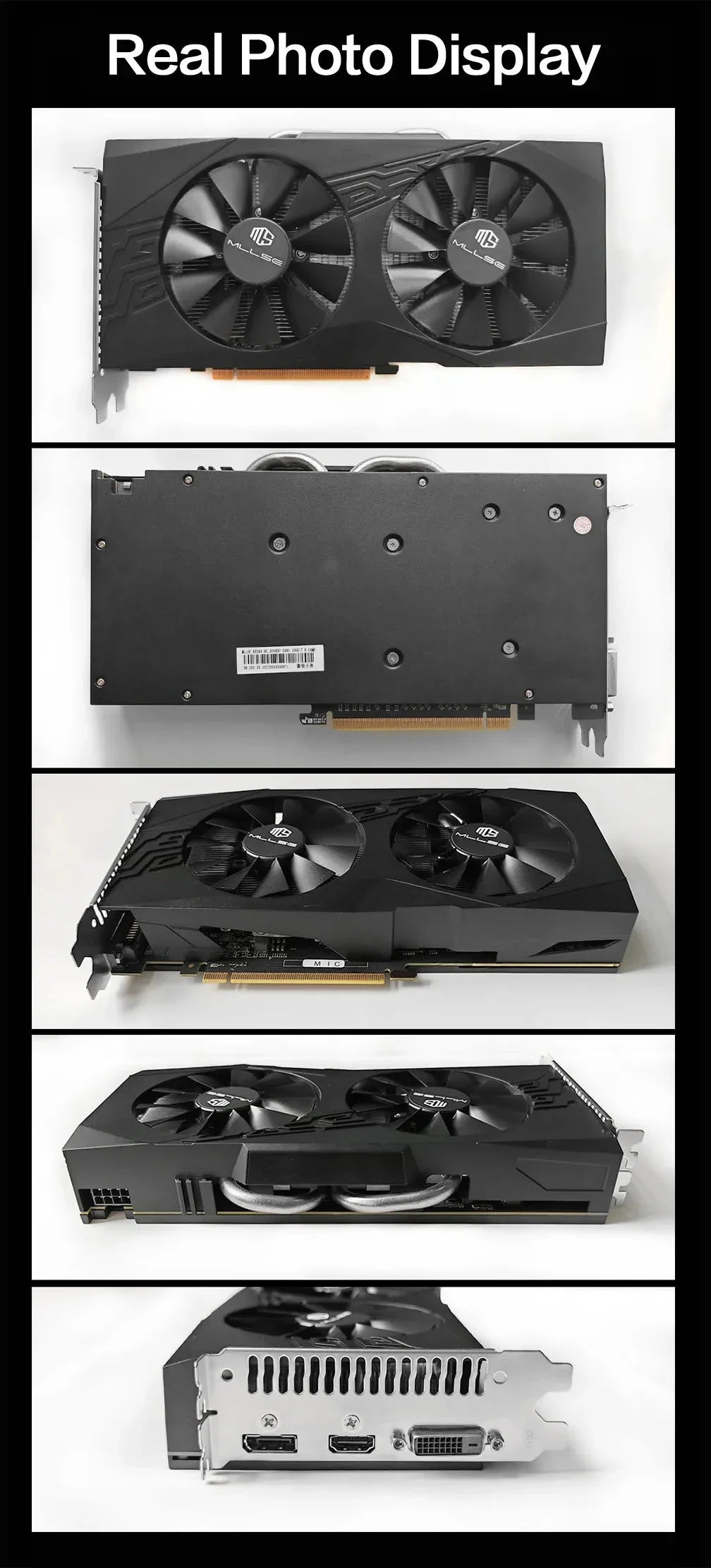 MLLSE AMD RX 580 8GB 2048SP carte graphique De jeu GDDR5 256Bit PCI-E 3.0 × 16 8Pin Radeon GPU Rx 580 carte vidéo Placa De vidéo