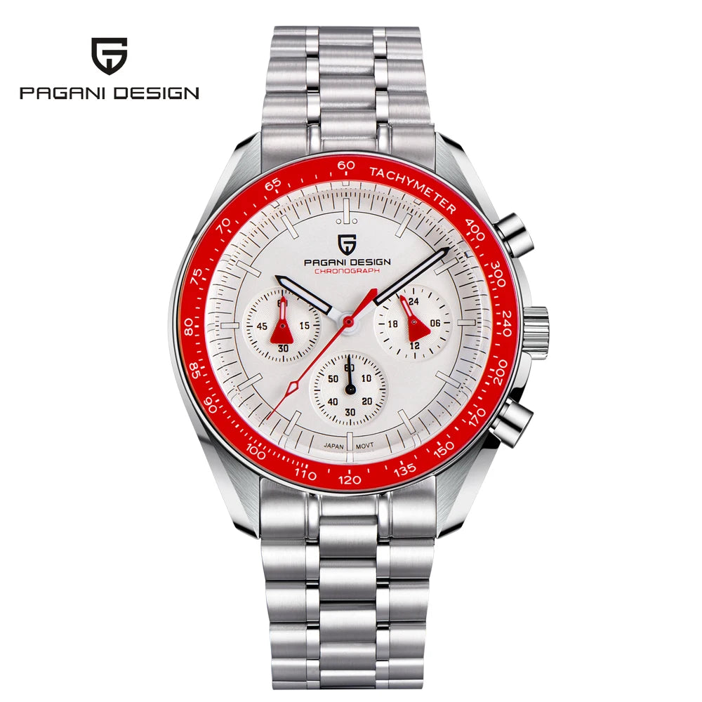 PAGANI DESIGN 2025 New Moon Watches for Men Luxury Quartz Watch Men Chronograph VK63 Men's Gifts AR Sapphire Mirror Luminous Clock