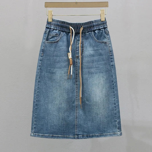 Jupe Longue Denim Femme Grande Taille 5XL — Coreenne Taille Haute A-Ligne