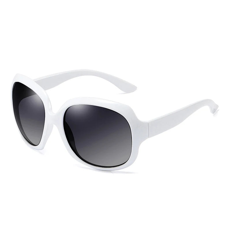 FUQIAN Brand Stylish Polarized Oversized Round Sunglasses for Women Simple Fashion Large Plastic Ladies Sunglasses UV400