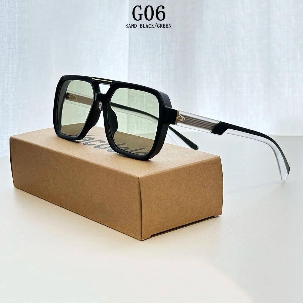 Nuevo en Gafas de sol vintage de lujo para hombre, gafas de sol cuadradas para mujer, moda, envío directo, Gafas de Sol Hombre, Lunette Soleil Femme