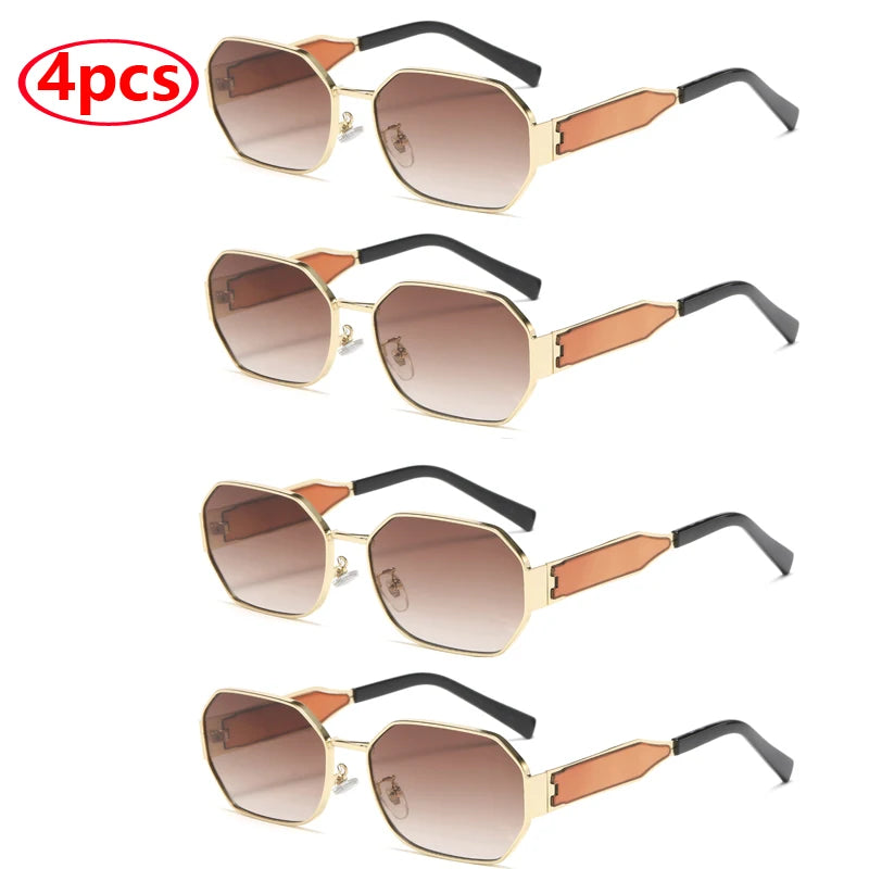 Lunettes de soleil vintage femmes et hommes — rétro, métal, rectangle, populaires, noires