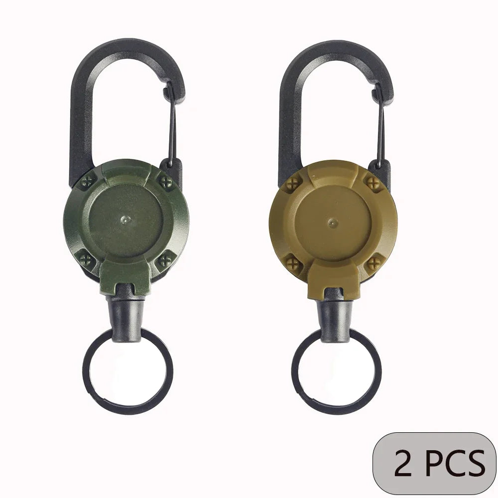 Llaveros retráctiles extensibles, carretes de insignia, clip resistente con mosquetón, para hombres, bolsas de exterior, 1/2/4 piezas