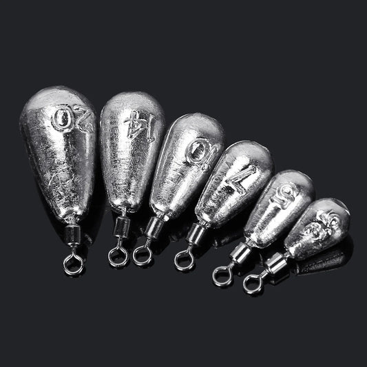 10 pièces par lot, plombs de pêche en 3.5g, 5g, 7g, 10g, 14g et 20g, poids en forme de goutte d'eau, accessoires de matériel de pêche