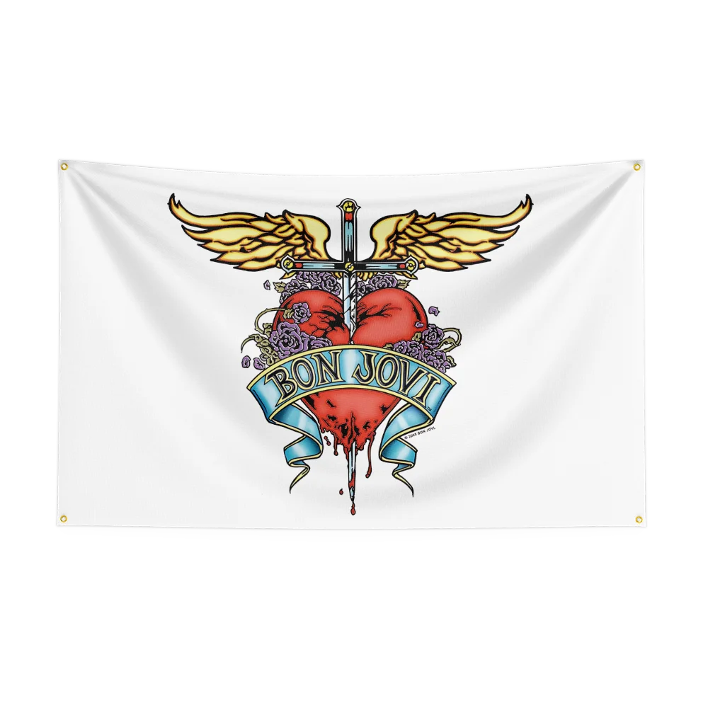 Bandera impresa digitalmente en poliéster, grupo de Rock pesado b-bons-joviss, 3x5 pies, para dormitorio, arte de pared, tapiz de puerta exterior, decoración