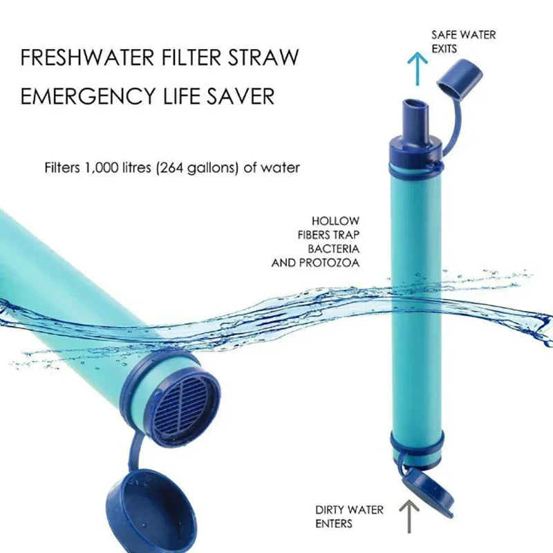 Mini filtre à eau en plein air, paille de Purification de Camping, purificateur d'eau Portable de randonnée pour la survie ou les fournitures d'urgence