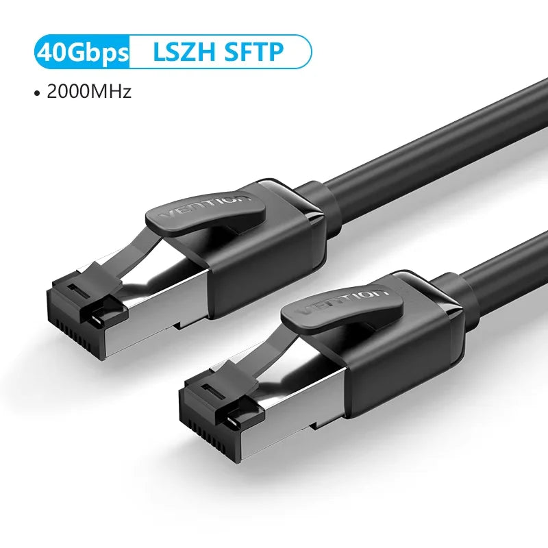 Vention Cat8 Ethernet Cable STTP 40Gbps 2000MHz Cat 8 RJ45 LAN Network Patch Cord for Router Internet Modem RJ 45 Ethernet Cable