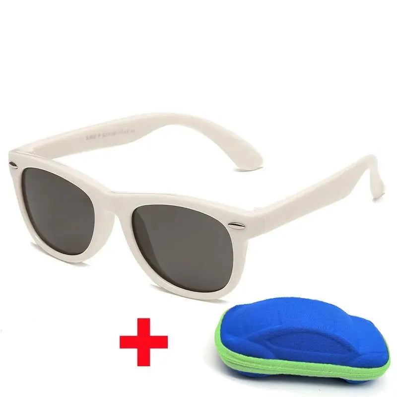 Baby Sunglasses with Glasses Box, Boys and Girls Outdoor Glasses, AC Lens, Safety Glasses and Cases, Kids Gift