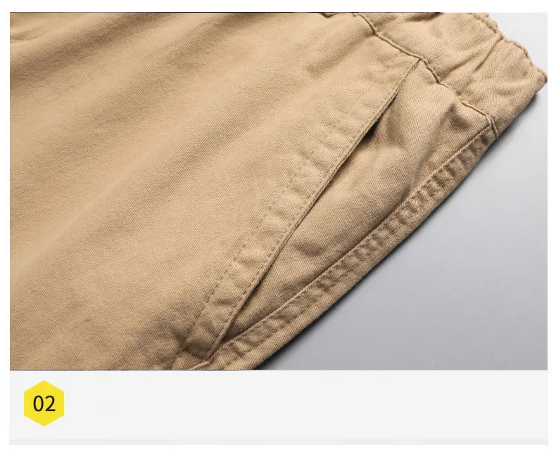 Salopette ample à grande poche pour hommes, pantalon tactique de Jogging pour Sports de plein air, taille élastique, pantalon de travail décontracté en pur coton