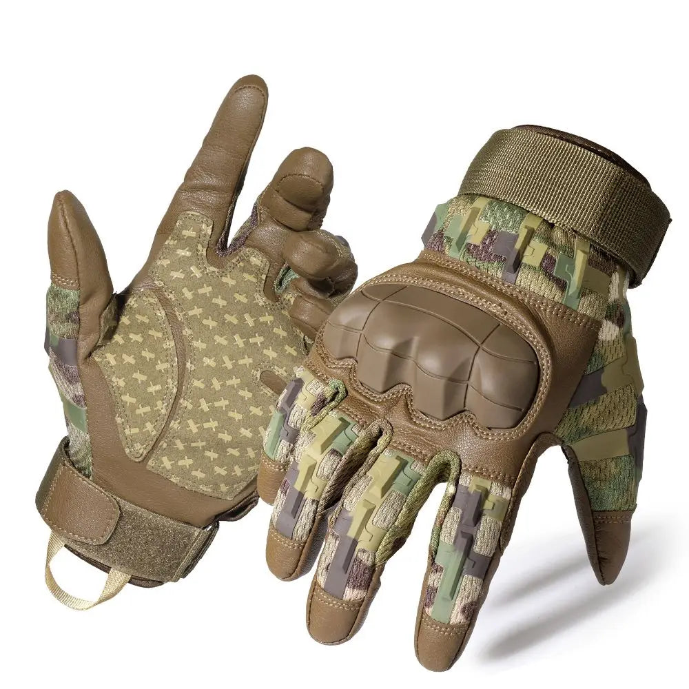 Gants de cyclisme en cuir PU pour écran tactile, tactique Airsoft, chasse, tir, randonnée, vélo, Sport de plein air, équitation, protection pour hommes