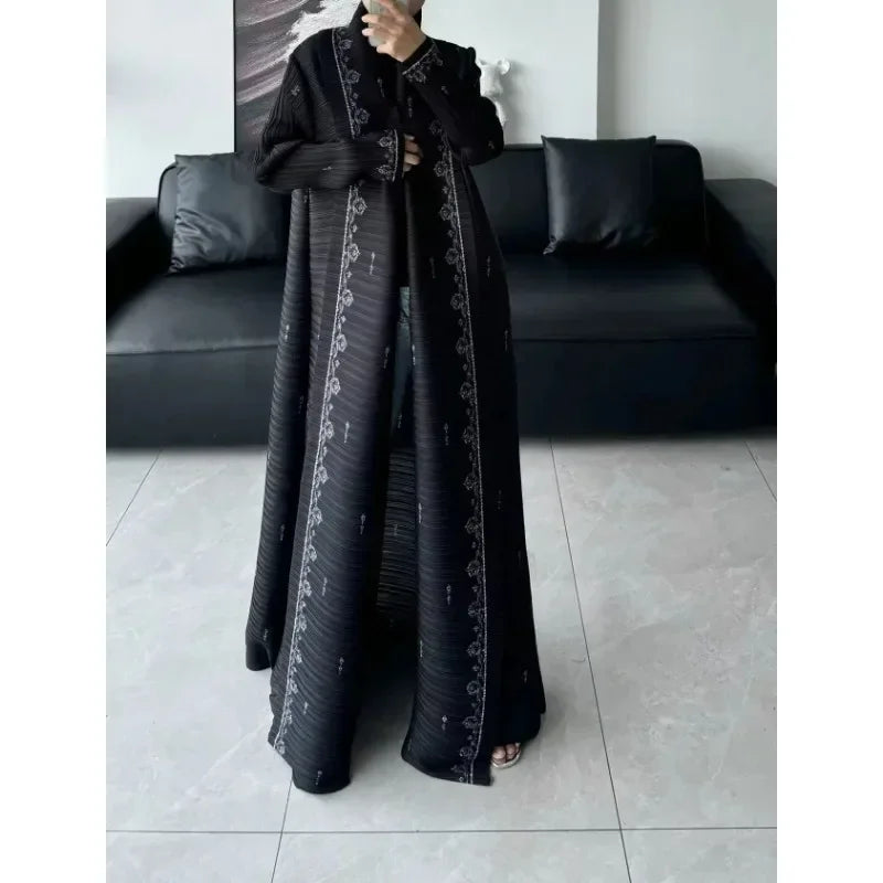 KAF femmes mode Abaya Vintage imprimé Cardigan conception ample grande taille élégante femme luxe Robe printemps automne modèle