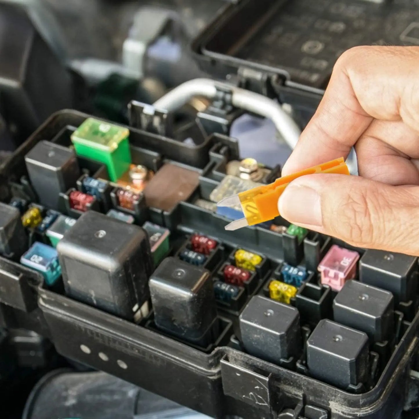 Mini fusibles de voiture automatiques moyens 2A/3A/5A/7.5A/10A/15A/20A/25A/30A/35A Amp avec mallette de rangement, Kit de jeu de fusibles à lame d'assortiment