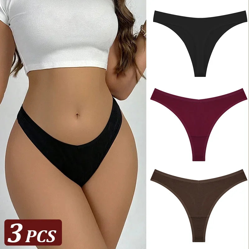String Sans Couture Coton Femme — Lot de 3 Pièces Confort Quotidien
