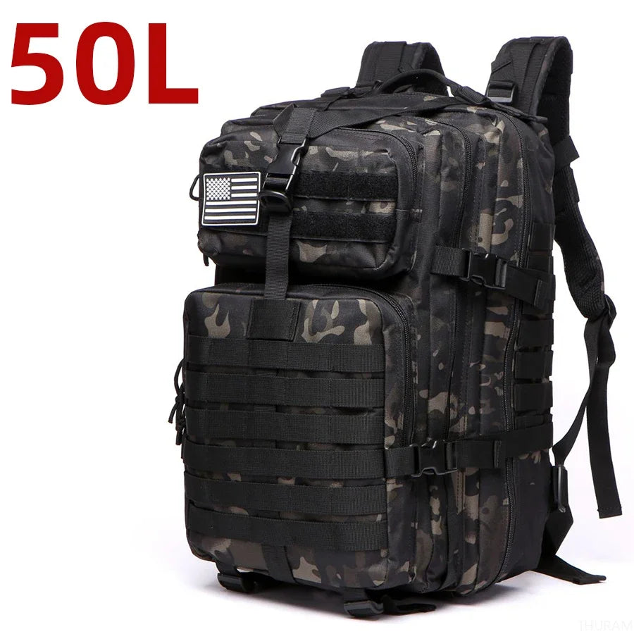 25L/50L robuste en Nylon imperméable à l'eau tactique sport Trekking pêche chasse Camping randonnée sac à dos sacs à dos en plein air