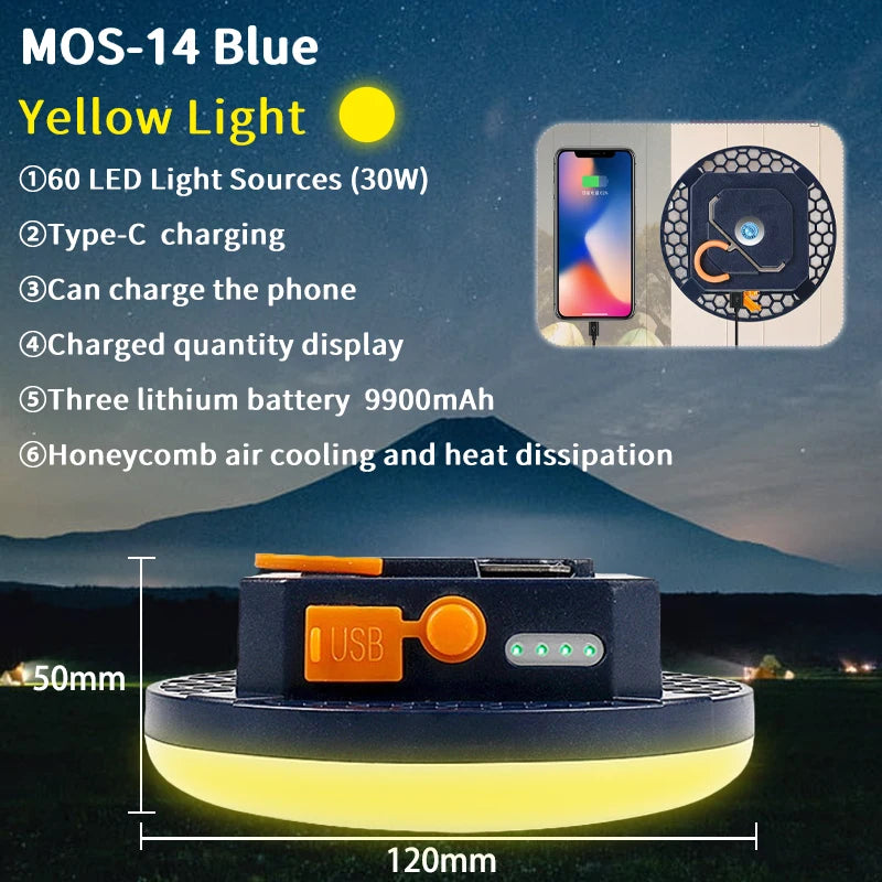 MOSLIGHTING 9900mAh Rechargeable lumière puissante lanterne de Camping avec aimant lumière forte lampe de poche Portable lampe de tente LED de travail