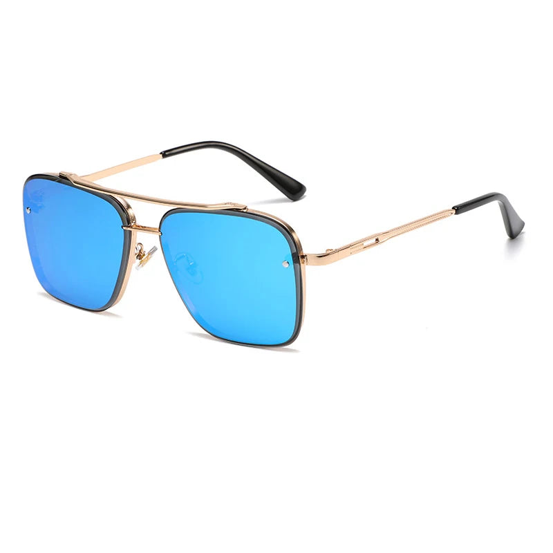 Nuevas gafas de sol degradadas para hombre, moda, metal, montura grande, gafas de sol, marca de lujo, Lunette De Soleil Homme