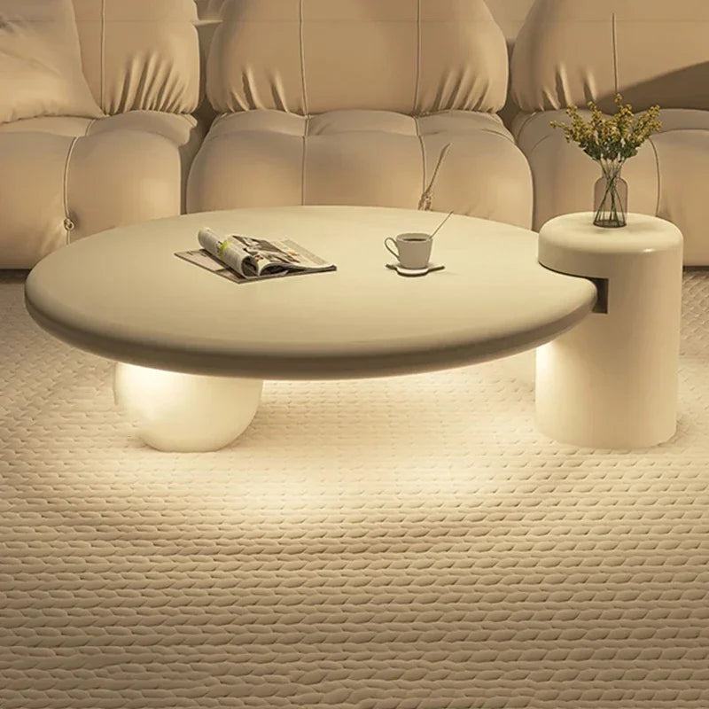 Lámparas modernas redondas simples nórdicas de mesa, inteligentes, glamurosas, de diseño prémium, mesas bajas, pequeñas, blancas, bonitas, mesa de centro, muebles