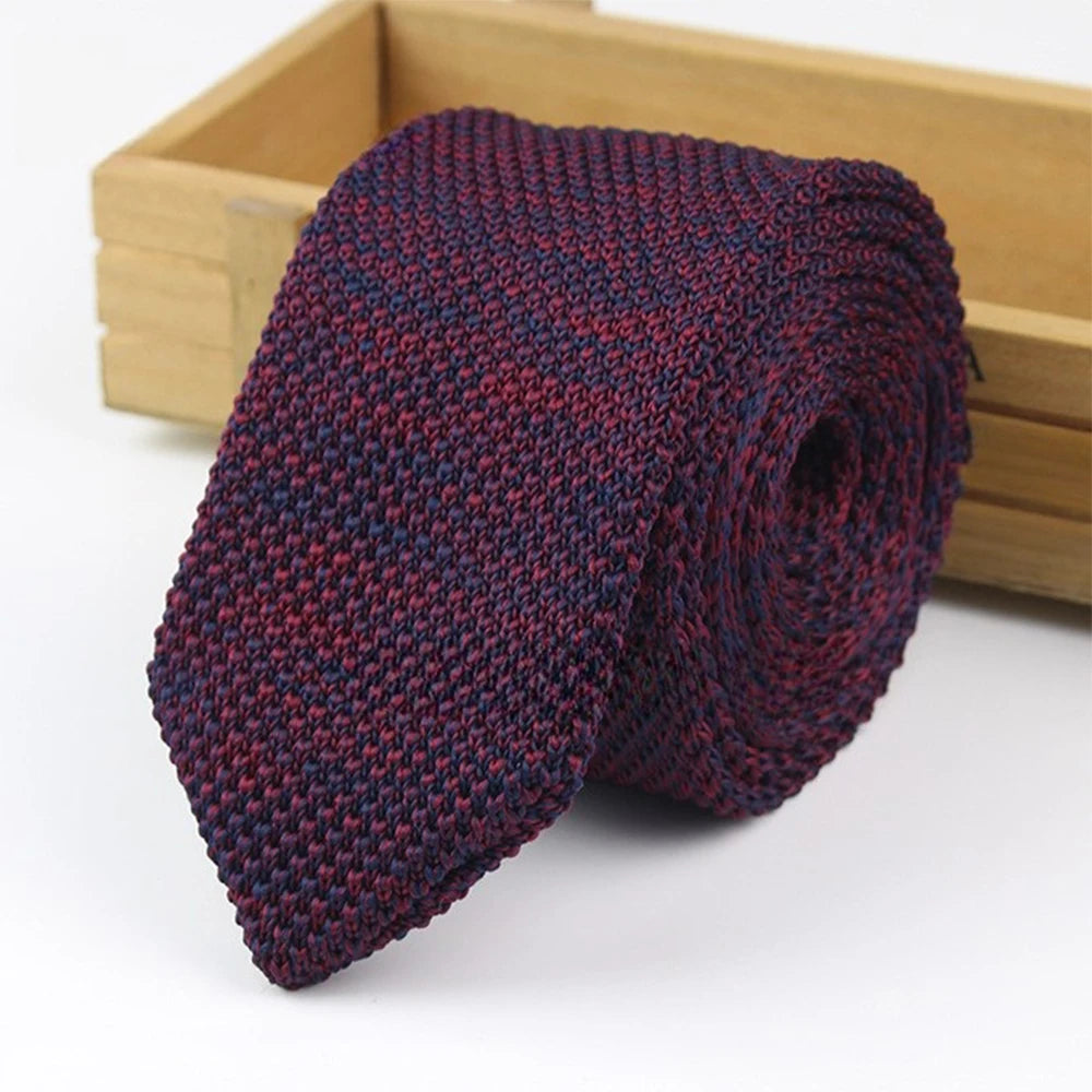 New Style Gradient Fashion Men's Solid Colored Knitted Tie Normal Slim Classic Woven Tie Narrow Ties