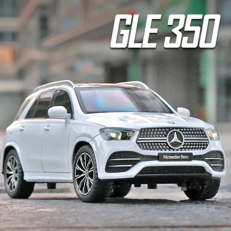 Benz GLE350 Diecast Metal SUV Model for Boys, Simulation Car Toys, Collective, 1:24, Inventory, Sound and Light, Gift
