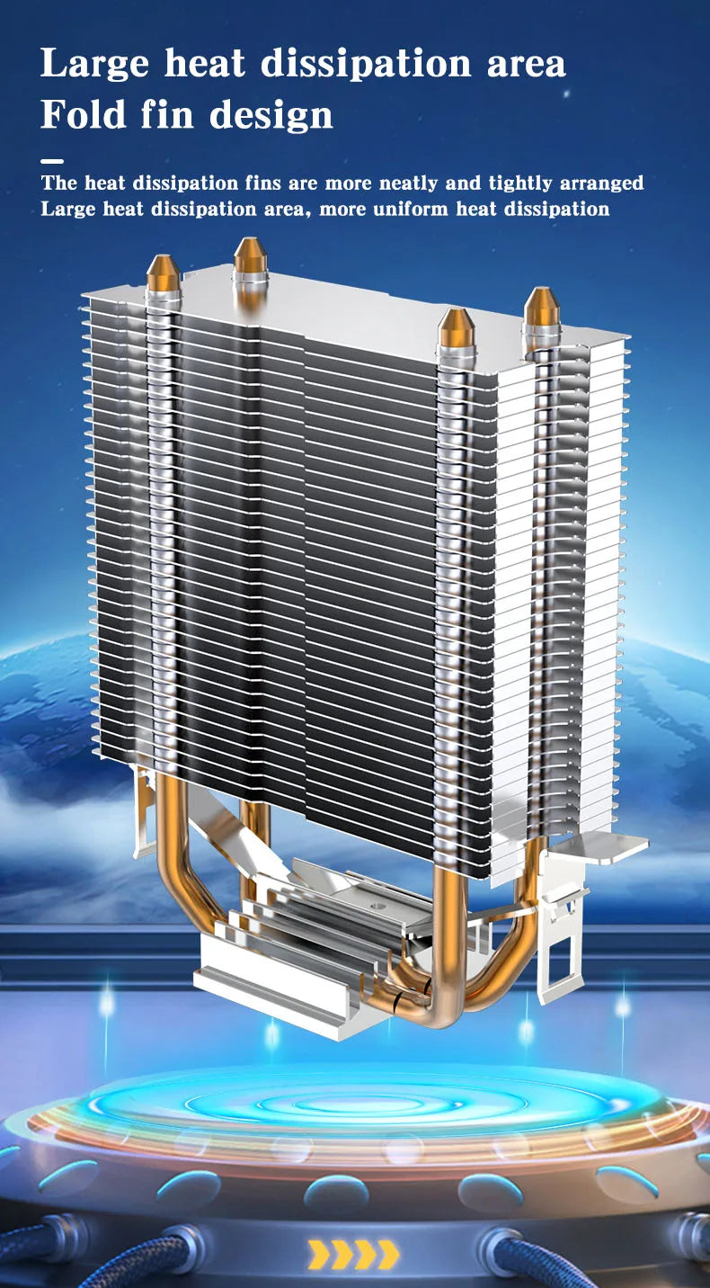 Ventilateur de refroidissement pour processeur Intel, refroidisseur d'air CPU, X79, X99, 3 broches, 4 broches, PWM, LGA 1366, 1151, 1155, 1200, 1700, 2011, AMD, AM3, AM4, AM5