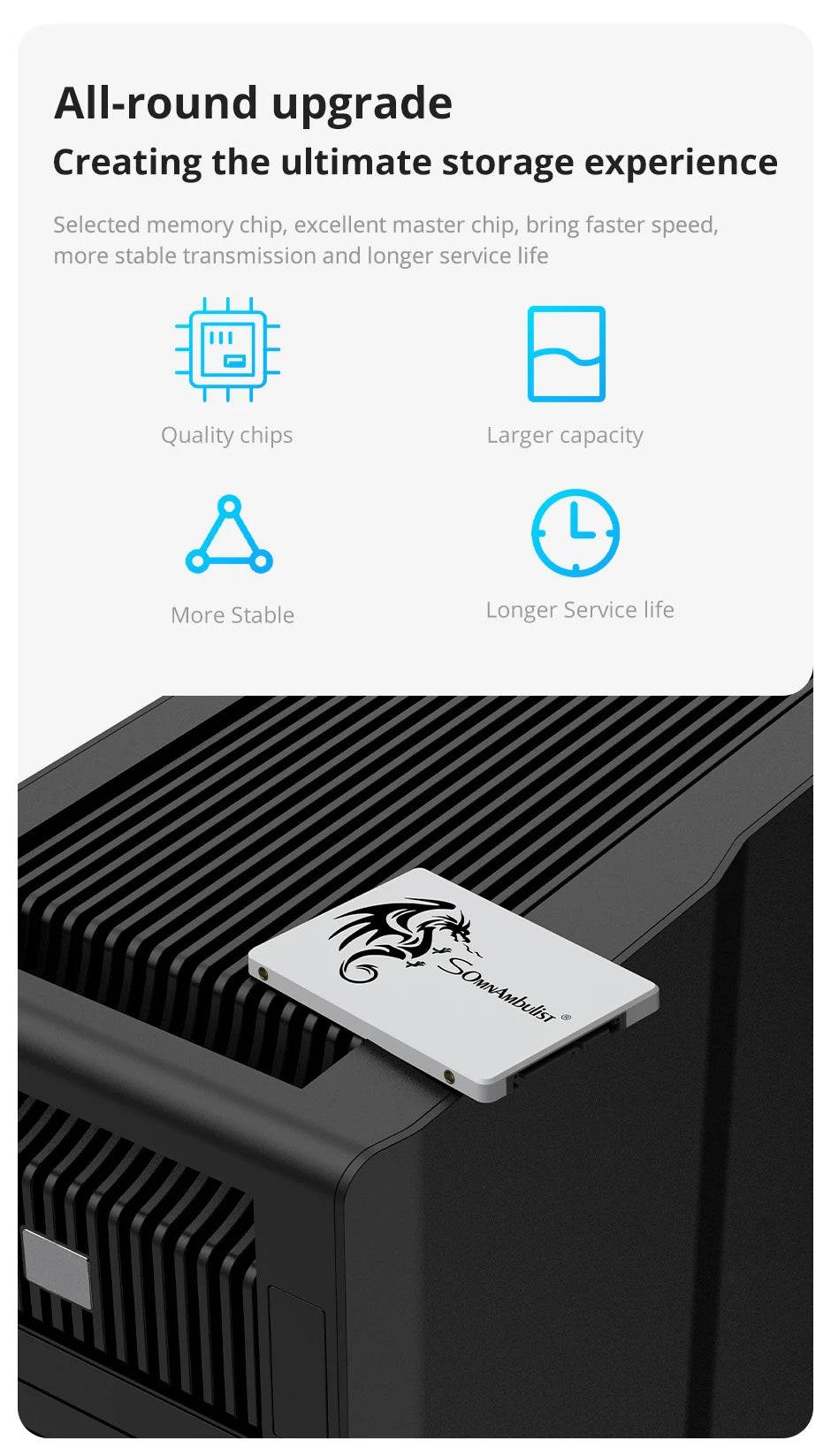 SomnAmbulist SSD 2.5 64GB 128GB 256GB 512GB pour ordinateur portable de bureau disque SSD Sata3 120GB 240GB 480GB
