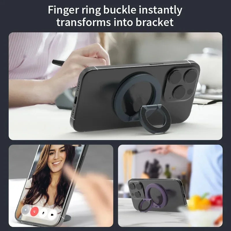 Soporte de anillo de teléfono magnético de doble cara MagSafe Soporte de teléfonos móviles plegable portátil Accesorios de teléfono Soporte de agarre