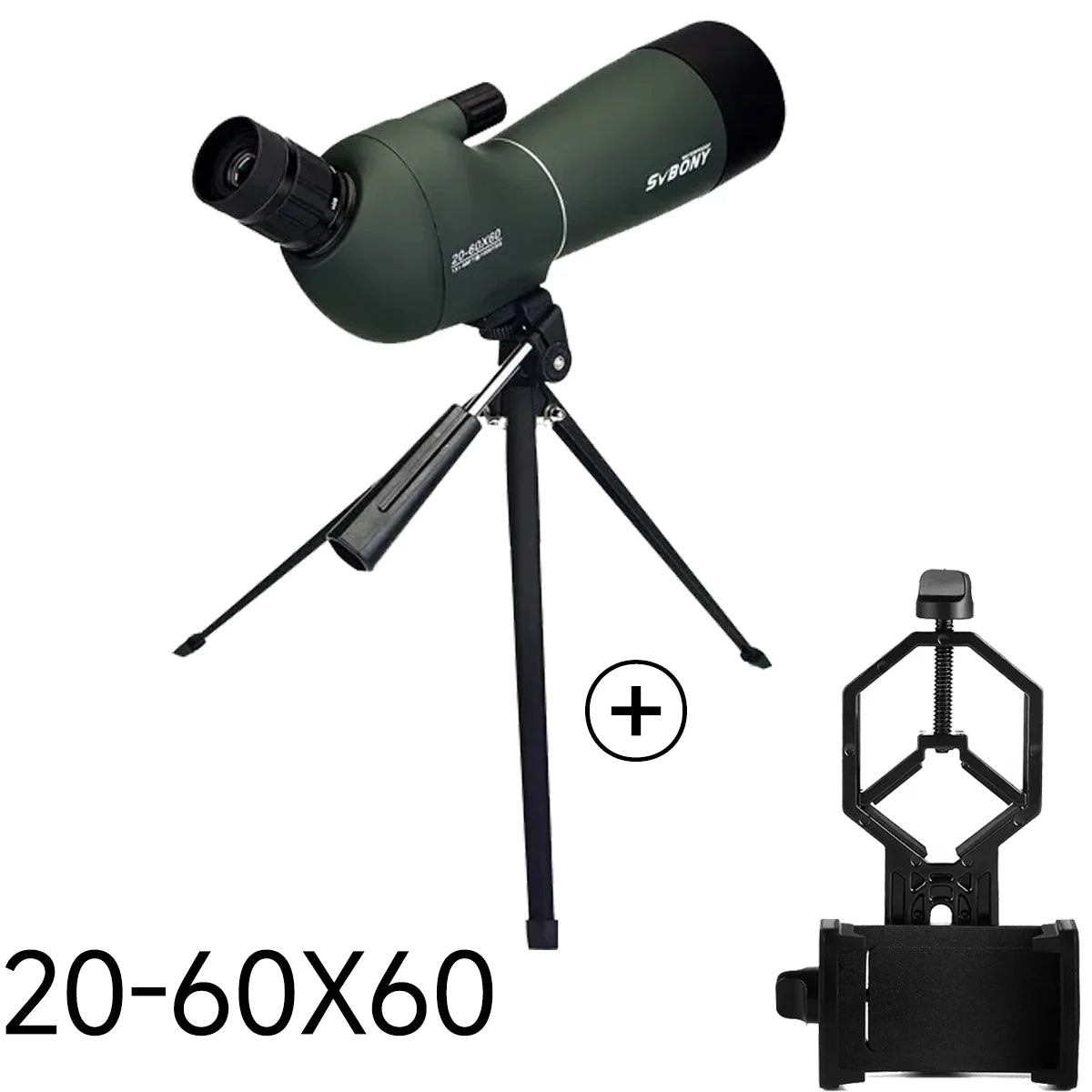 Longue vue monoculaire 50/60/70/80mm Bak4 Porro Prisme — imperméable, adaptateur téléphone, trépied, observation oiseaux