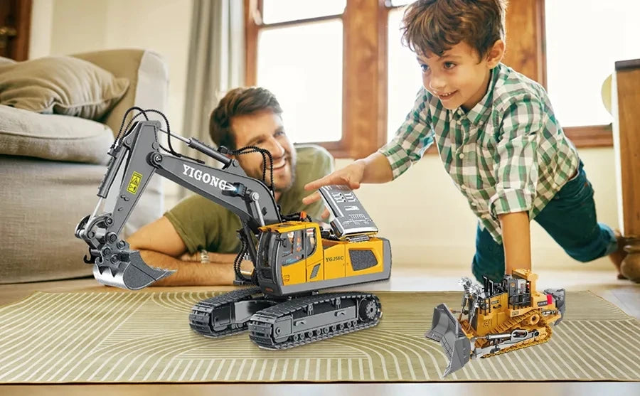 Pelle télécommandée 4WD, camion à benne basculante en alliage 4x4, Bulldozer, modèle Radio, voiture RC, véhicule de Construction, jouet, cadeaux pour enfants