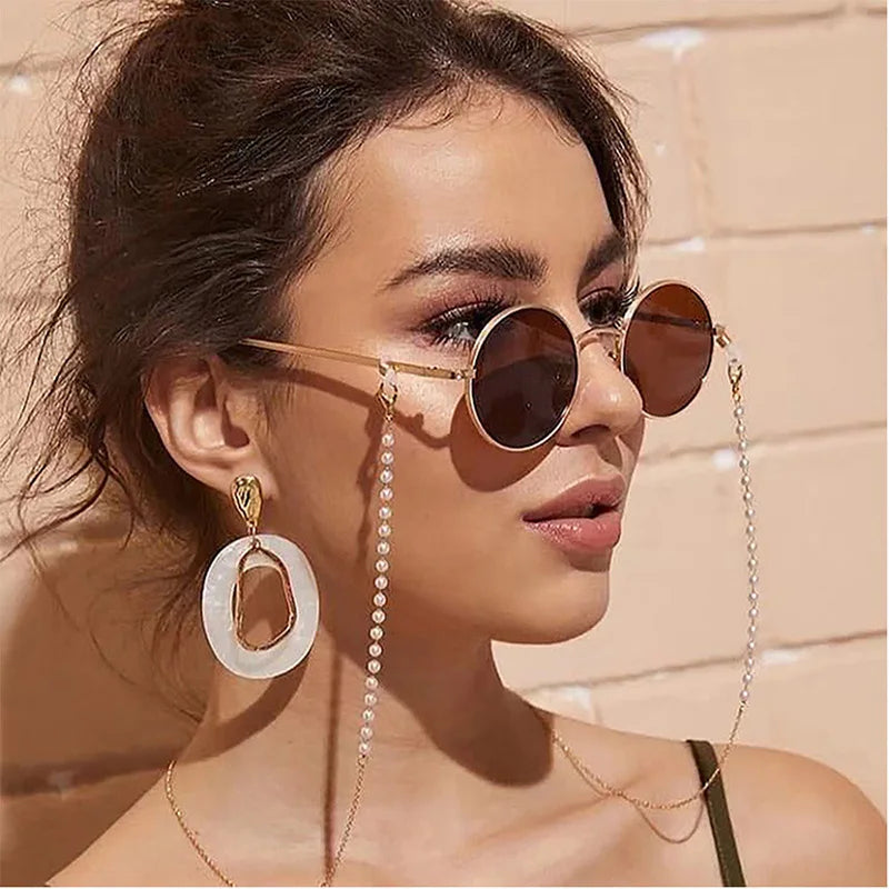 Lunettes de soleil masquage pour femmes — cristal, perle acrylique, bijoux, mode