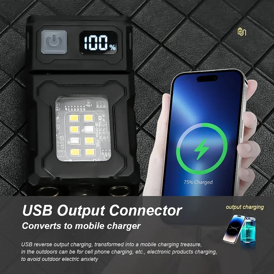 MINI lampe de poche LED Rechargeable par USB, lampe de poche Portable à aimant arrière, lanterne de Camping Super brillante, lumière de secours COB latérale