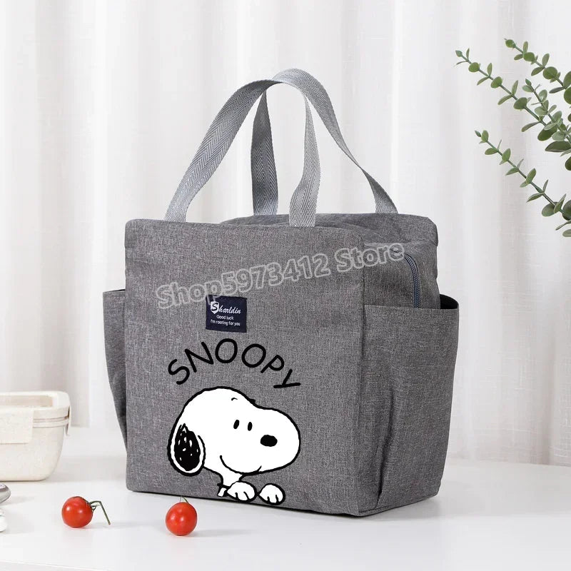 Bolsa isotérmica portátil para el almuerzo y bebidas de Snoopy, bolsa isotérmica para alimentos, caja térmica, bolsa de picnic, bolsas de transporte, bonito regalo para niños