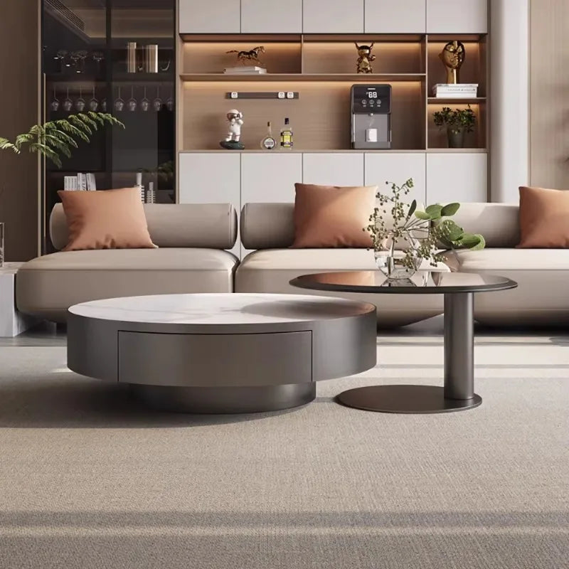 Table basse ronde moderne pour salon — mignonne, décor nordique, meubles