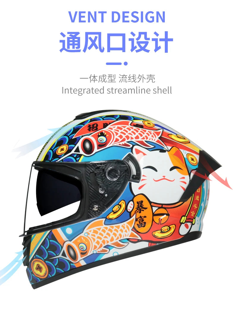 Casques de moto pour hommes et tenue de femme casques de Locomotive à Double lentille Cascos Para Capacete Da Motocicleta