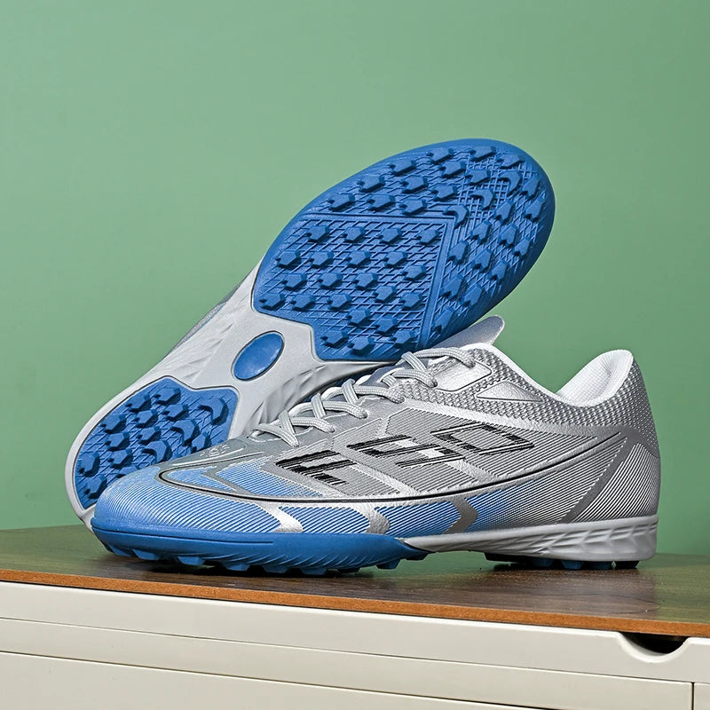 qztzx Chaussures de Football FG Homme Cuir Verni Montantes Ultra-légères — Professionnel & Match EU 32–48
