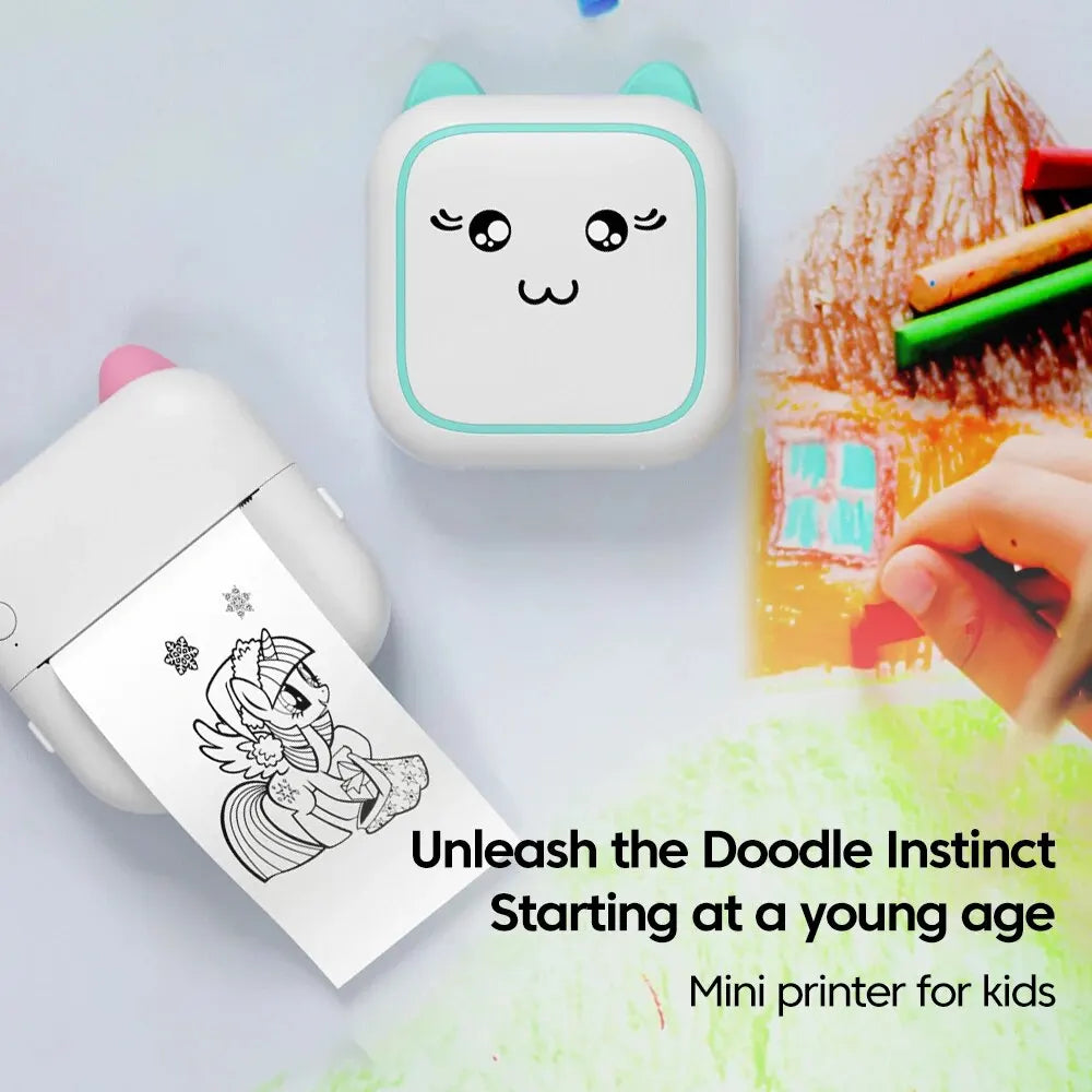 Mini imprimante thermique portable sans encre — autocollants, étiquettes, photo sans fil, compatible iOS et Android