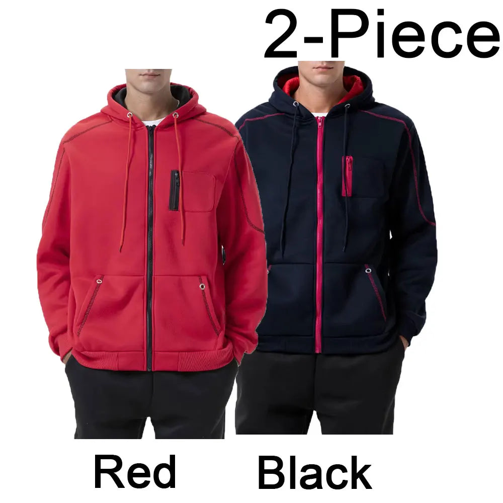 Sudadera con capucha para hombre negra, blanca, verde militar, roja, con bloques de color, polar, fresca, informal, ropa de invierno, prendas de vestir, sudaderas con capucha
