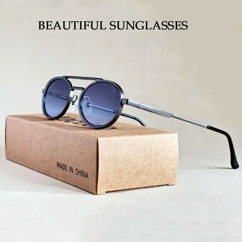 2025 Men's Sunglasses Oval Sunglasses Women's Trendy Vintage Steampunk Luxury Fashion Eyewear Gafas De Sol Hombre Lunette Soleil Femme