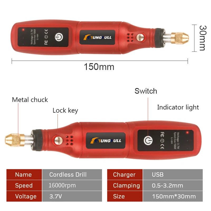 Mini perceuse électrique USB, stylo de gravure sans fil, Rechargeable, outils Dremel, outil rotatif, perceuse à main sans fil, Mini Machine à polir