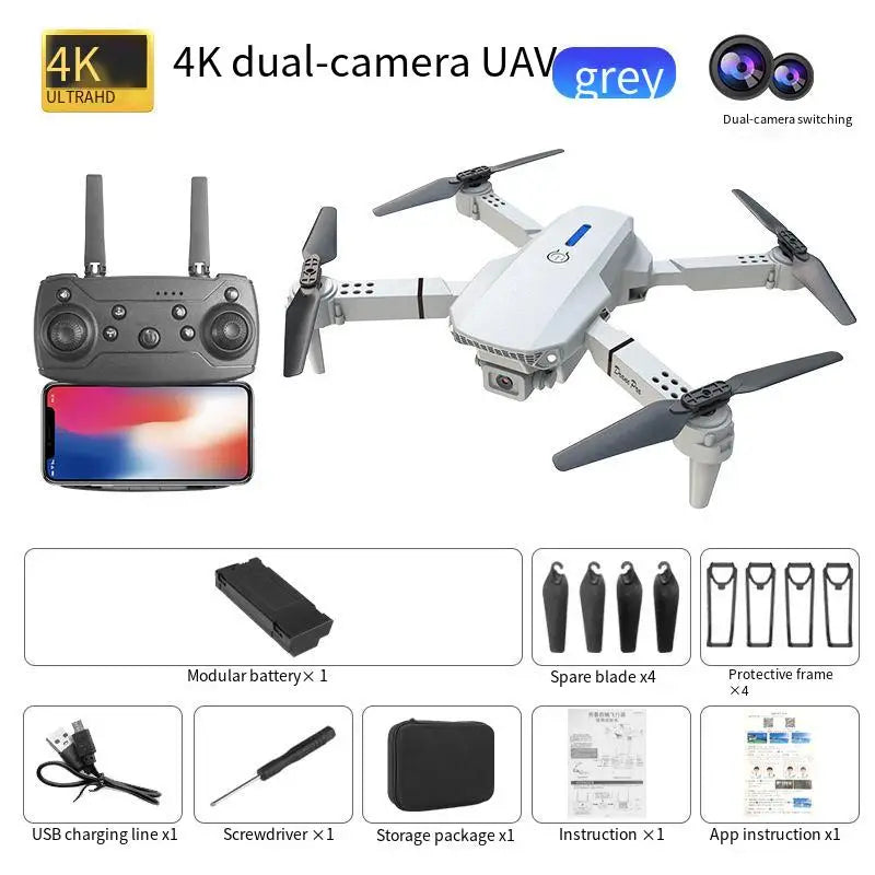 New E88 Foldable Drone 4K Dual Camera High Definition Aerial Photography Quadcopter Remote Control Aircraft