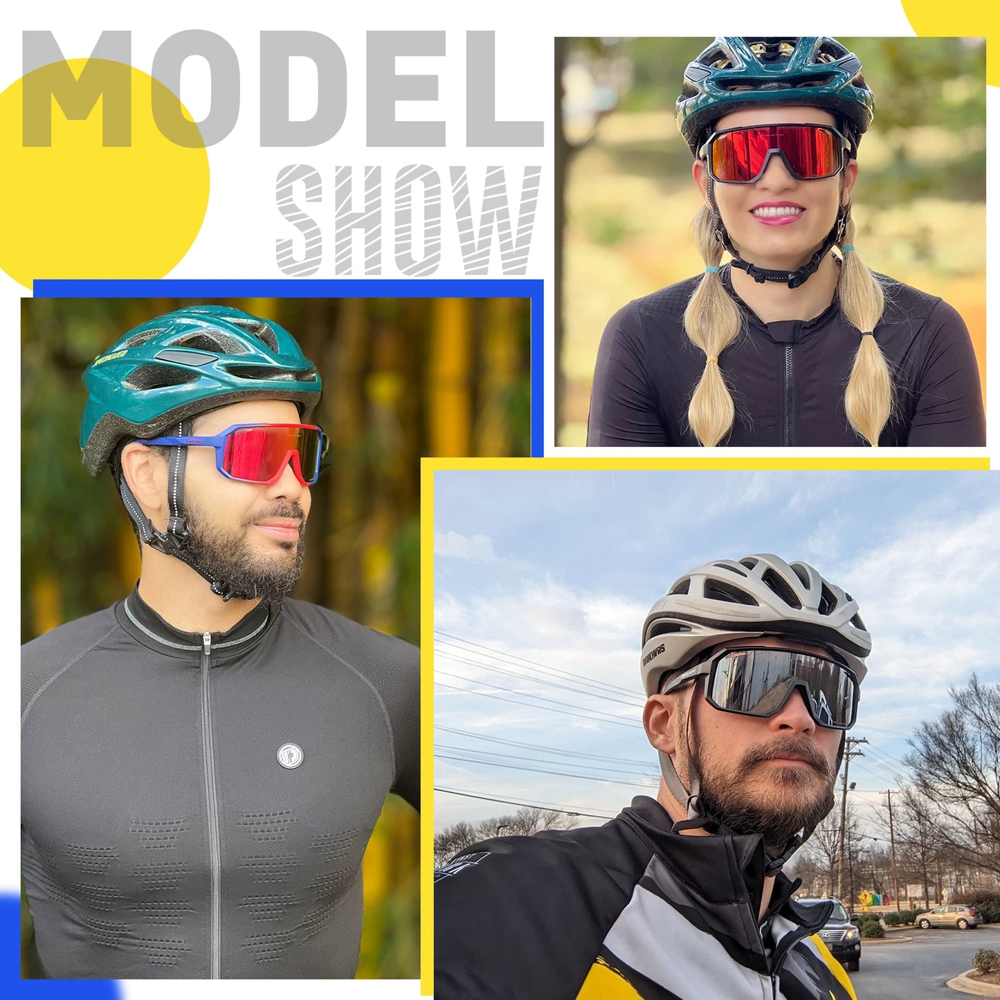 SCVCN Gafas de sol de ciclismo para hombre y mujer, MTB, bicicleta de carretera, gafas de conducción, deportes al aire libre, gafas de correr UV400, gafas de senderismo