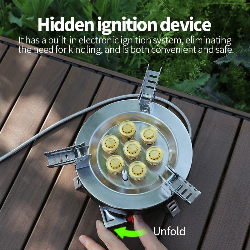 BRS – cuisinière à gaz de Camping 3/7 cœurs, brûleur touristique Portable haute puissance, allumage électronique extérieur, four de Camping, équipement de pique-nique