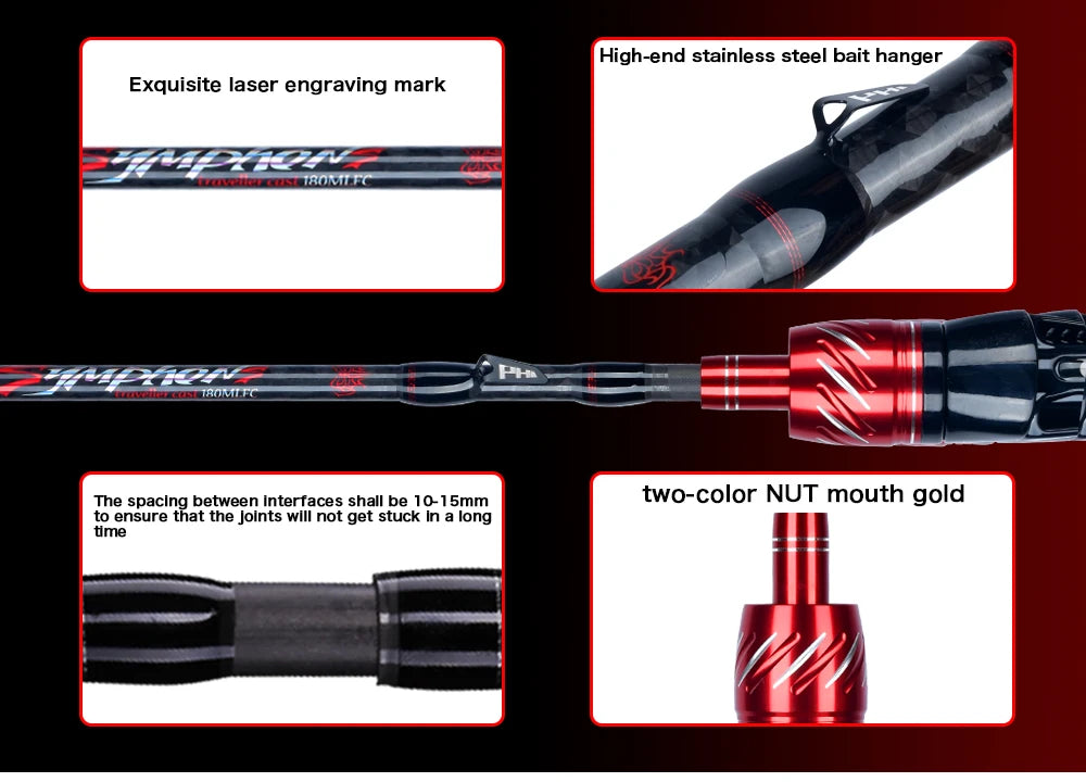 BIUTIFU-Leurre de pêche en carbone Spinning, Mini Rock Fishing, Fuji Baitcasting, Phishger Fast 5-42g, 1.8 m, 2.1 m, 2.4 m, 2.7 m, 3.0m, Le plus récent