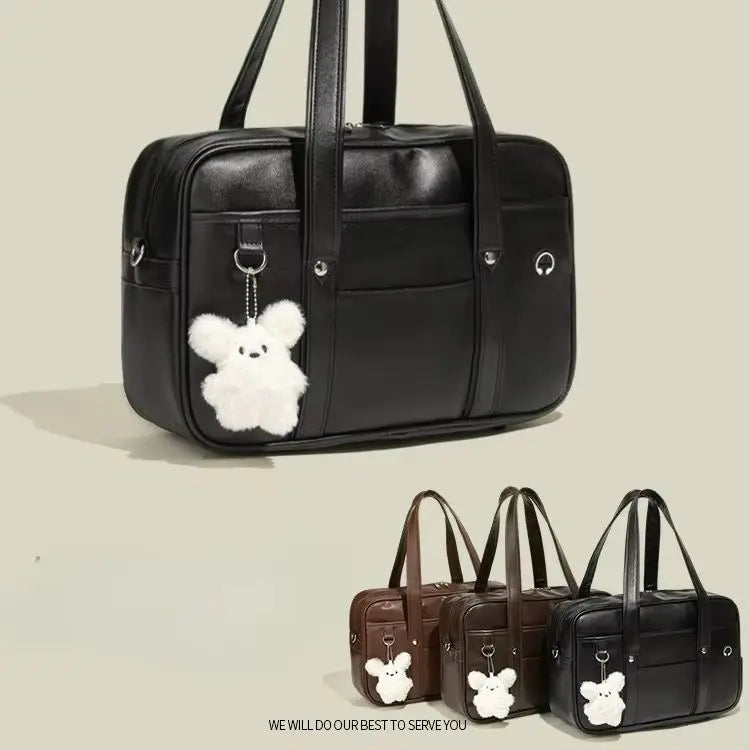 Bolso de uniforme escolar japonés bidimensional para estudiantes JK, mochila de PU para niñas, bandolera de mensajero de un solo hombro, resistente al desgaste e impermeable