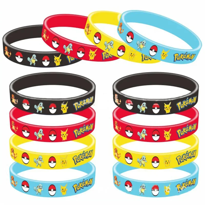Bracelets dessin animé en silicone pour enfants — 12 pièces, accessoires fête, cadeau, Cosplay