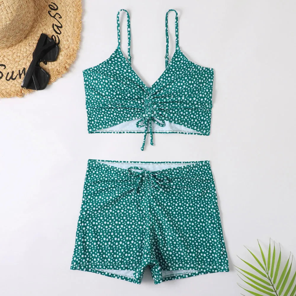 2025 taille haute Bikini maillot de bain femmes Push Up Bikini maillot de bain fleuri imprimé Bikini boxeurs maillots de bain maillot de bain maillot de bain