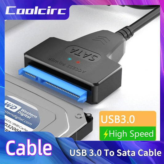 Câble SATA vers USB 3.0 jusqu'à 6 Gbps — disque dur SSD externe 2,5 pouces, adaptateur SATA III