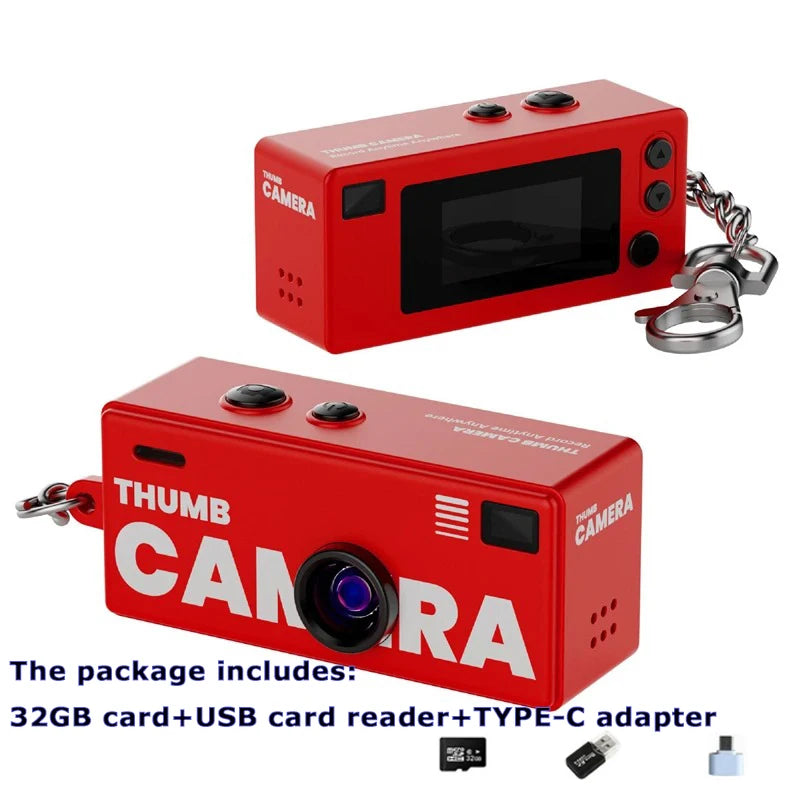 Mini cámara llavero de 0,96 pulgadas, cámara de acción retro, compatible con tarjeta de memoria, 1080P, cámara de vídeo muy pequeña, grabadora de vídeo
